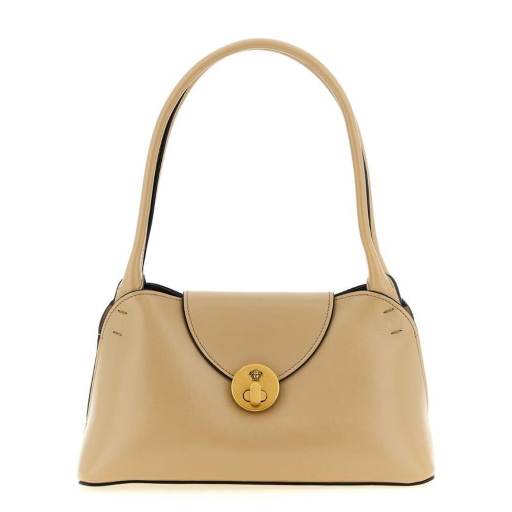 Versace Beige Calfskin Shoulder Women's Bag
